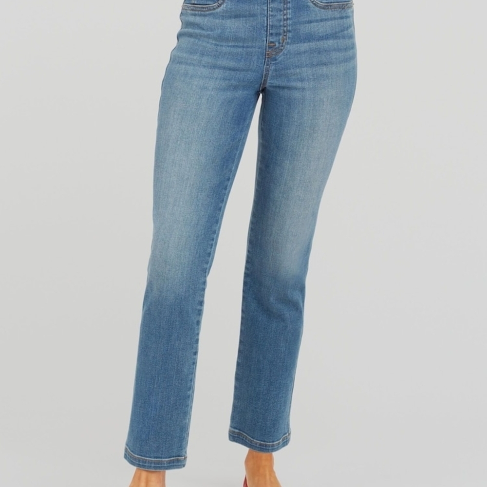 SPANX Women's Straight Leg Blue Jeans, Vintage Indigo